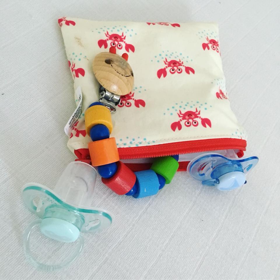 Toddler Sized Reusable Zippered Bag Anchors on Teal