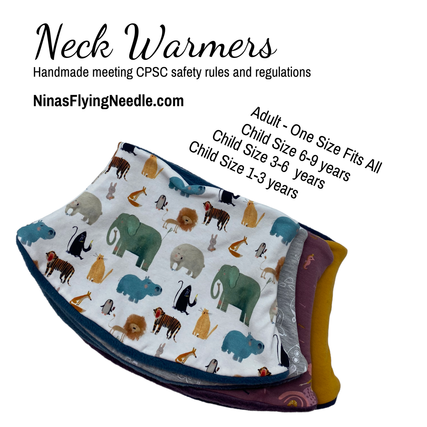 Adult Handmade Neck Warmer Knitted Print