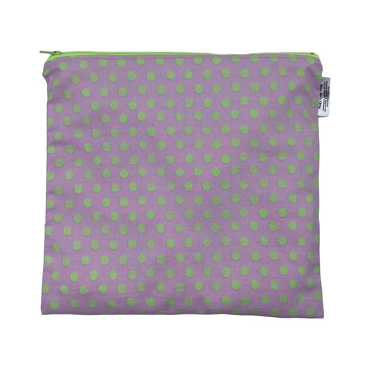 Gallon Sized Reusable Zippered Bag Dots Green On Pink