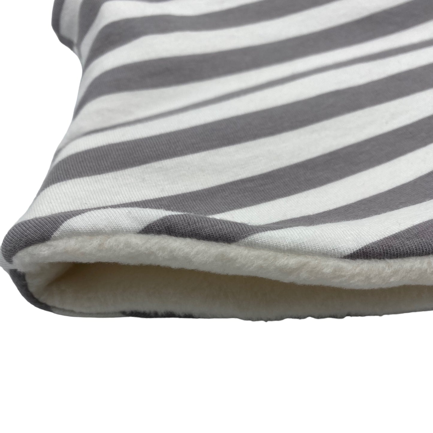 Adult Handmade Neck Warmer Stripes Gray White (multiple liner options)