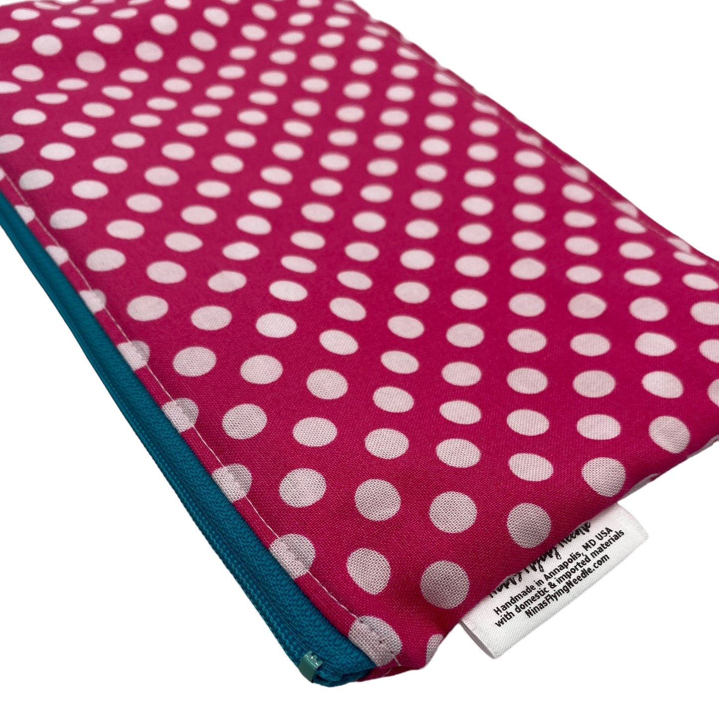Travel Sized Wet Bag Polka Dots on Hot Pink
