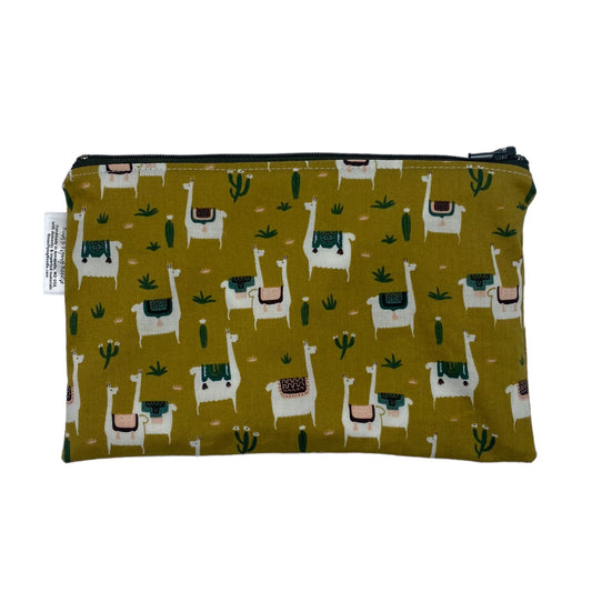 Snack Sized Reusable Zippered Bag Llamas
