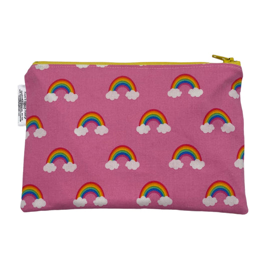 Snack Sized Reusable Zippered Bag Rainbow on Clouds