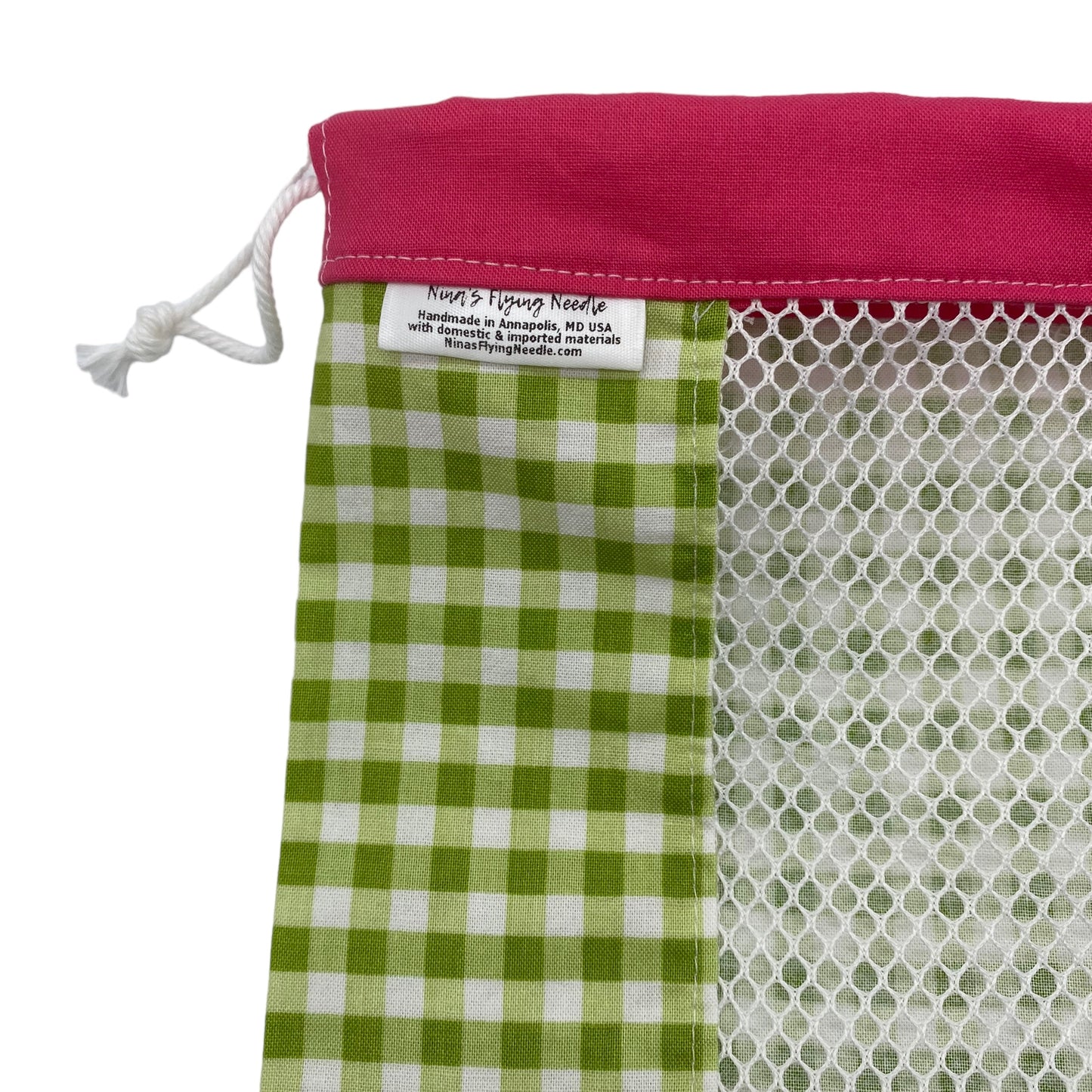 Small Produce Bag Gingham Green
