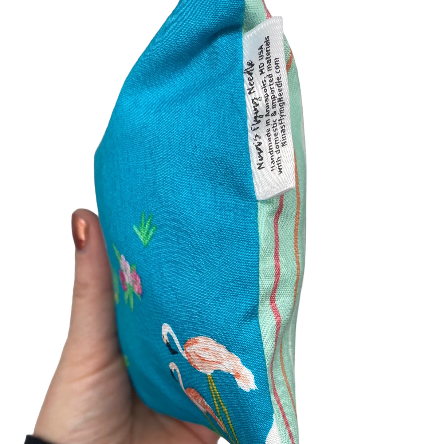 Toddler Sized Reusable Zippered Bag Flamingos Combo Print