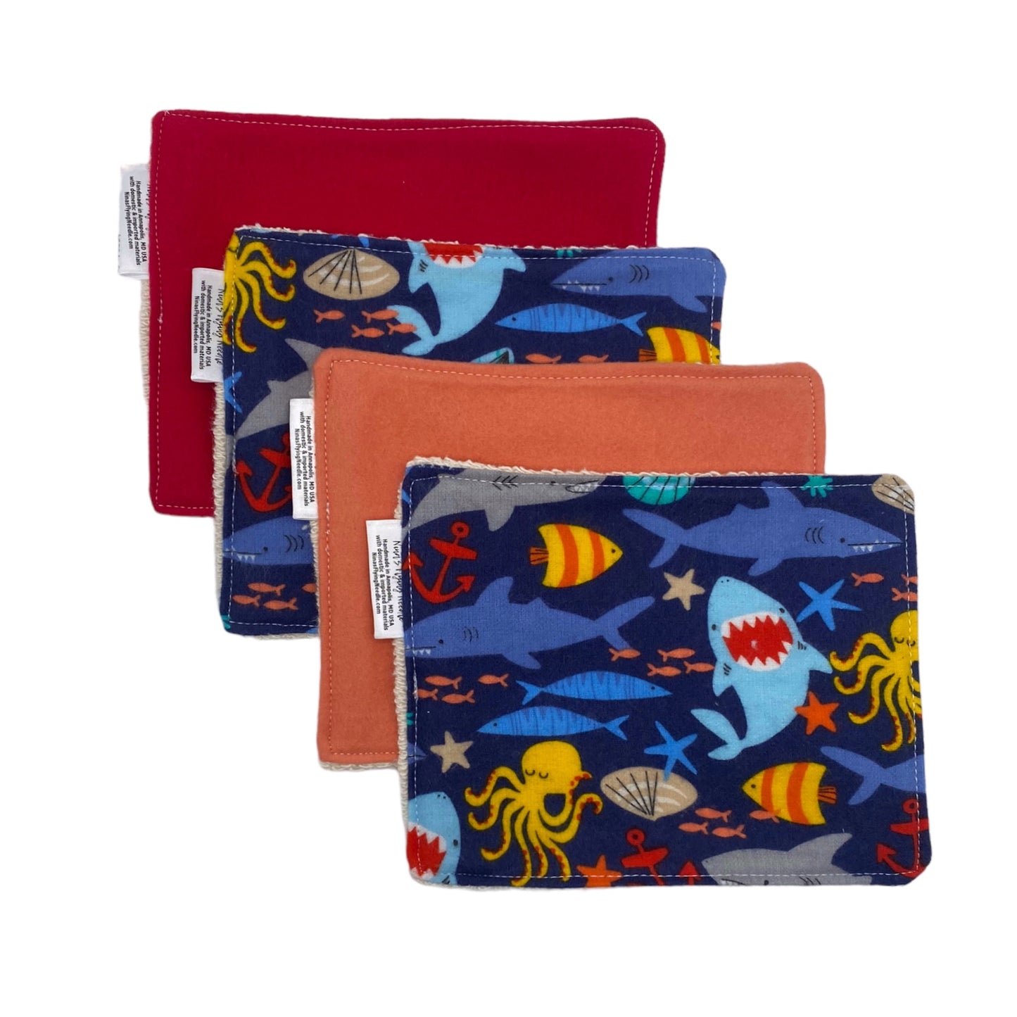 Wash Cloths - Minis - Ocean Animals and Solids