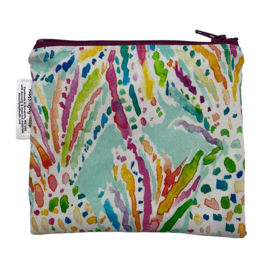 Toddler Sized Reusable Zippered Bag Pineapples in Watercolor Strokes