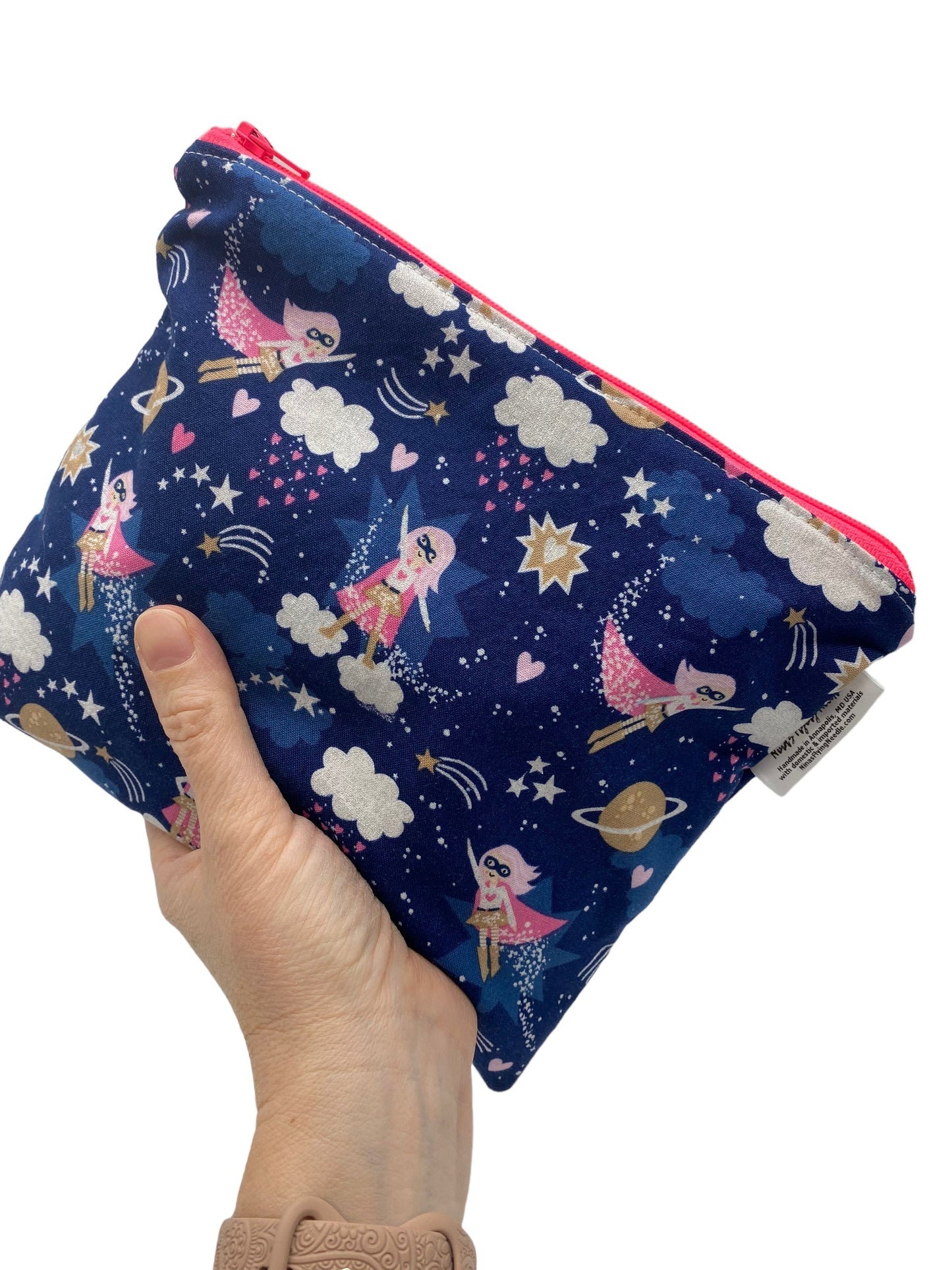 Sandwich Sized Reusable Zippered Bag Space Planets
