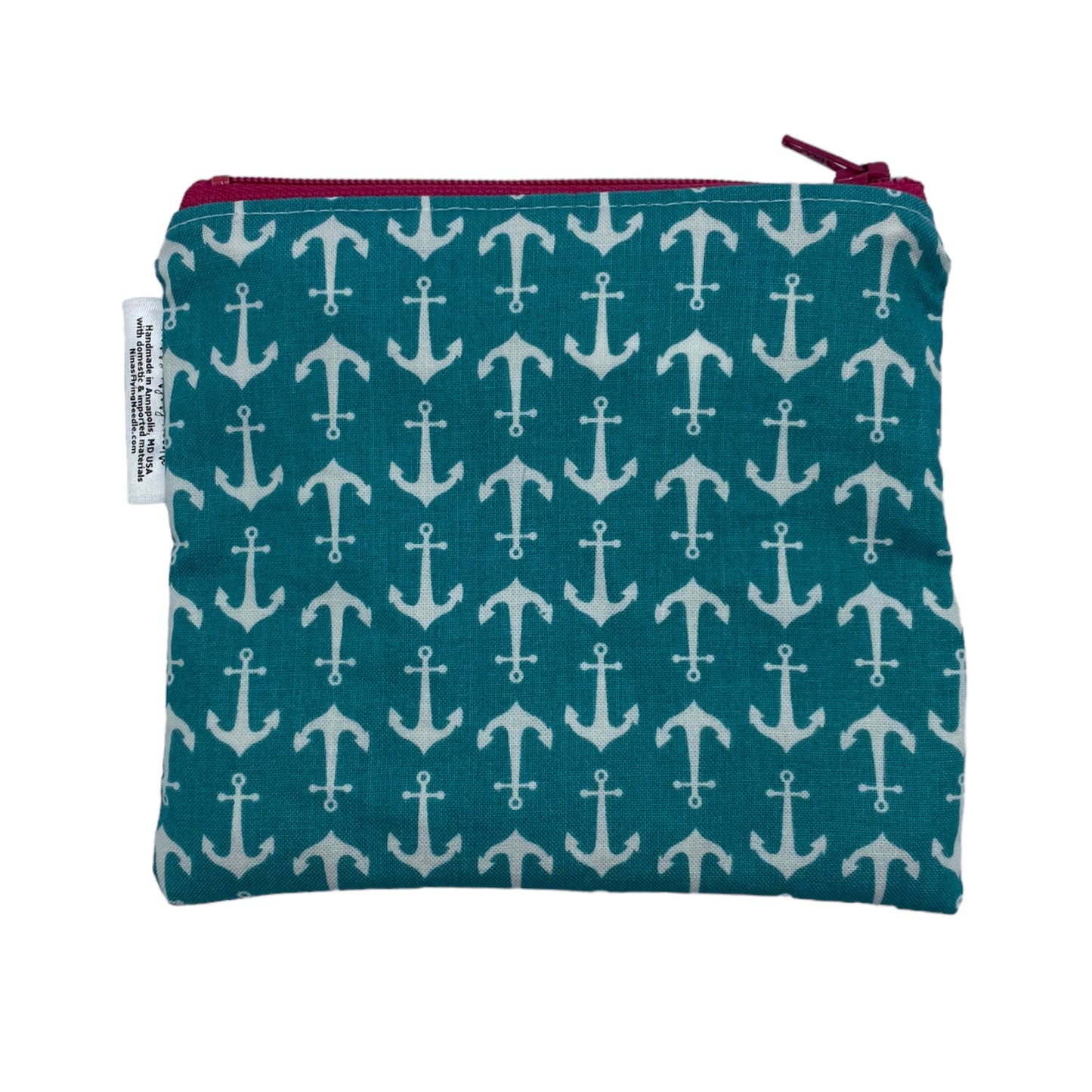 Toddler Sized Reusable Zippered Bag Anchors on Teal