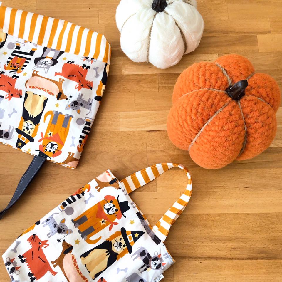 Toddler Sized Reversible Tote Fireflies