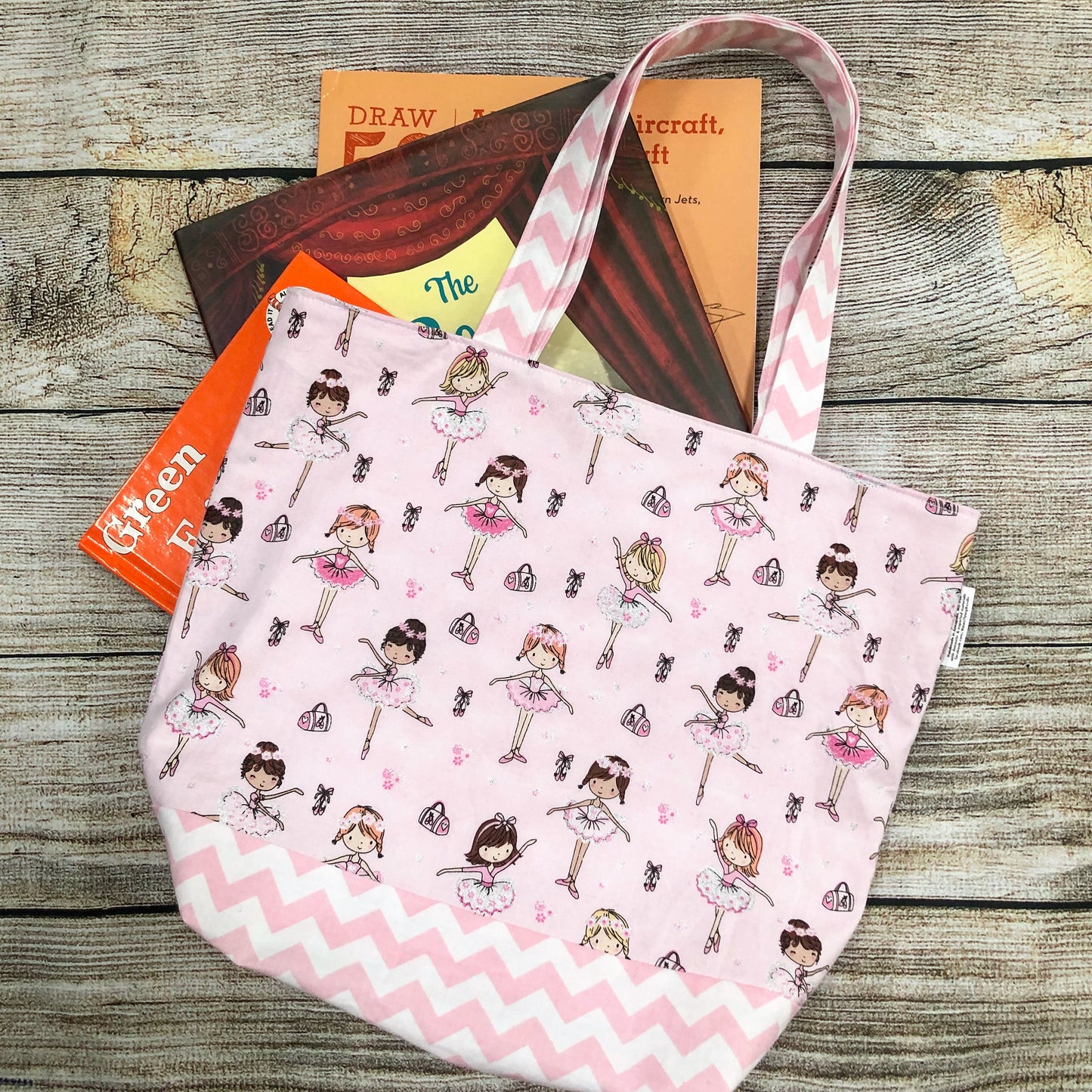 Children's Library Sized Reversible Tote Magical Unicorns
