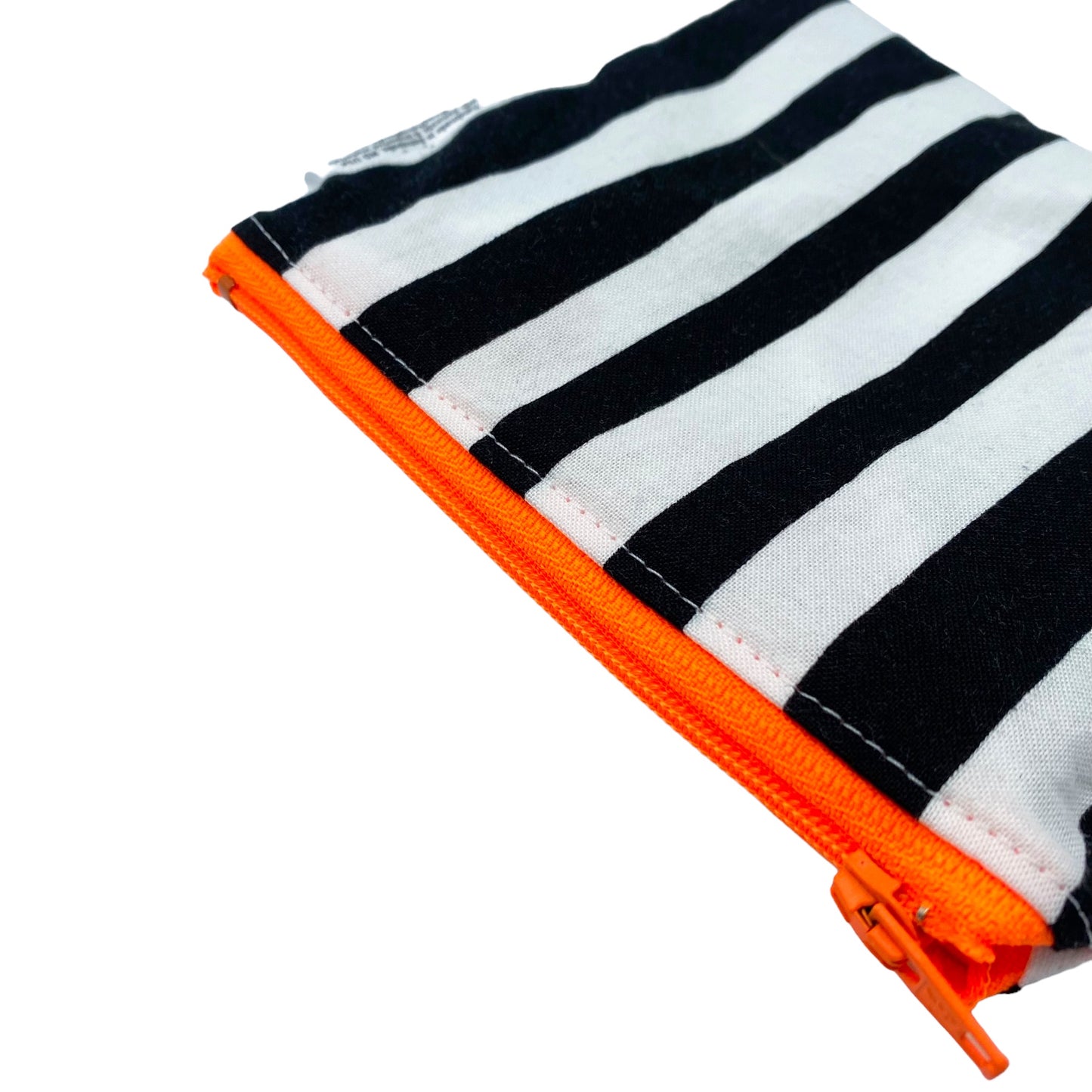 Toddler Sized Reusable Zippered Bag Stripes Wonky Black and White
