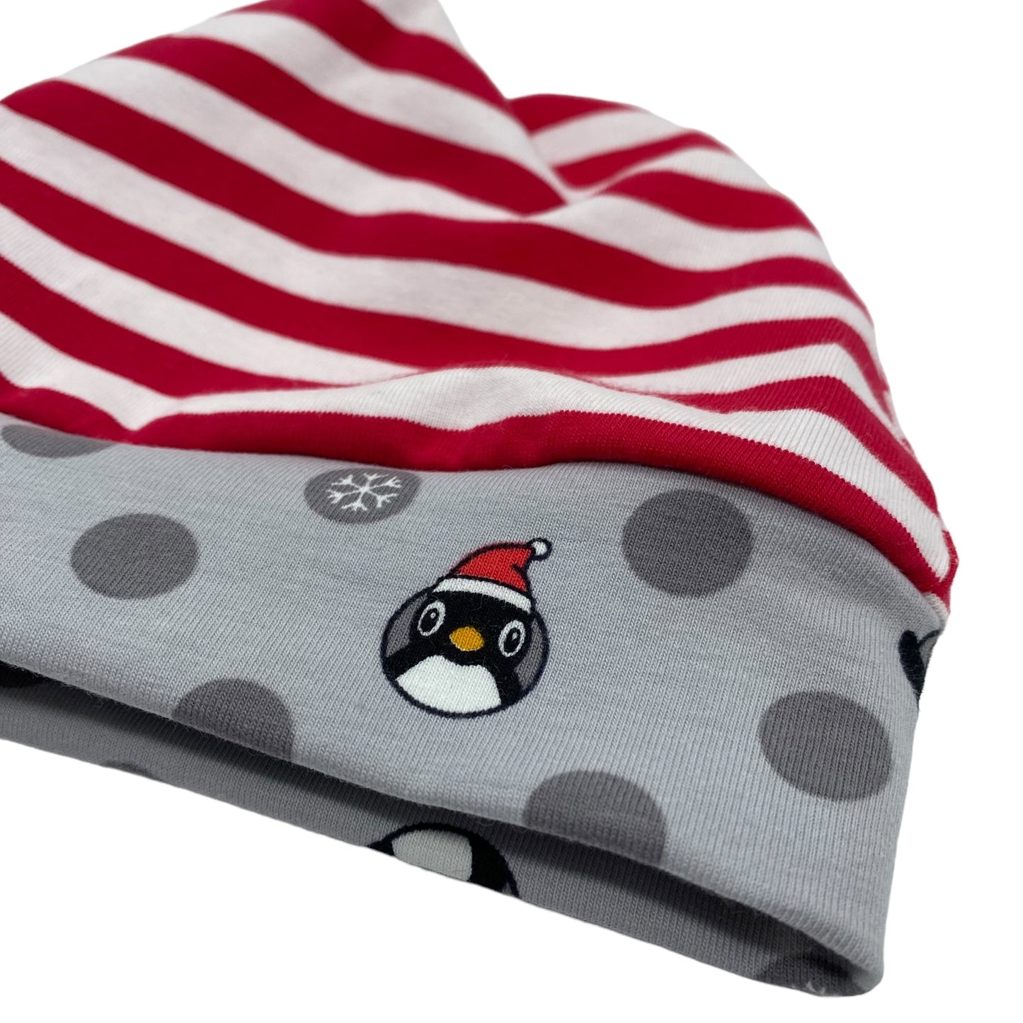 Beanie Hat in Little Kid: Stripes with Santa Penguins