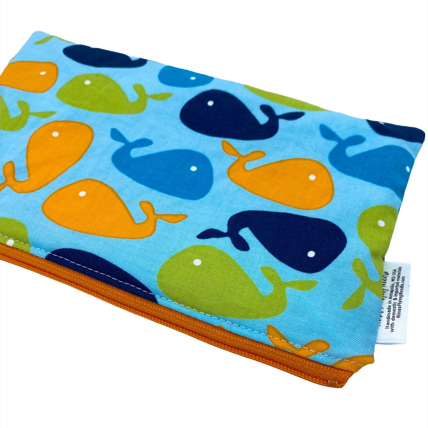 Snack Sized Reusable Zippered Bag Whales