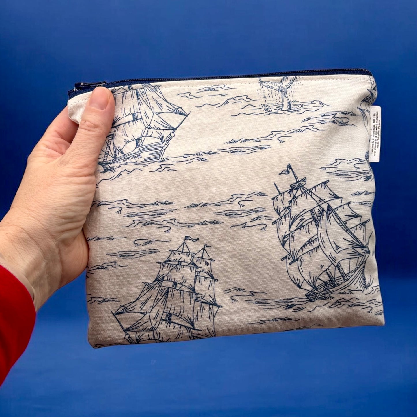 Sandwich Sized Reusable Zippered Bag Sailboats