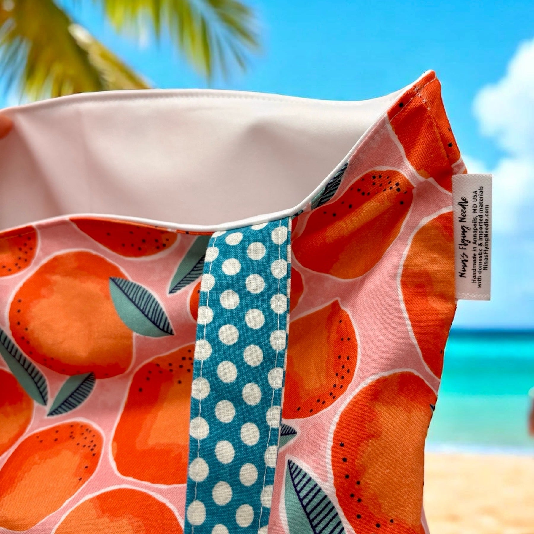 Pool Bag Oranges and Polka Dots