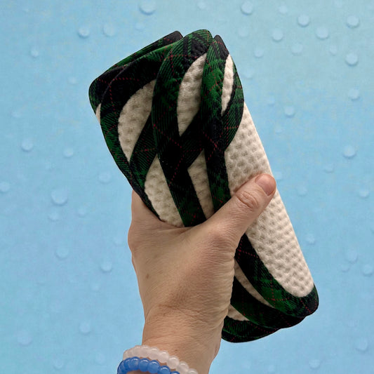 Set of 2 Reusable STANDARD Paper Towels - Plaid Black Green Red