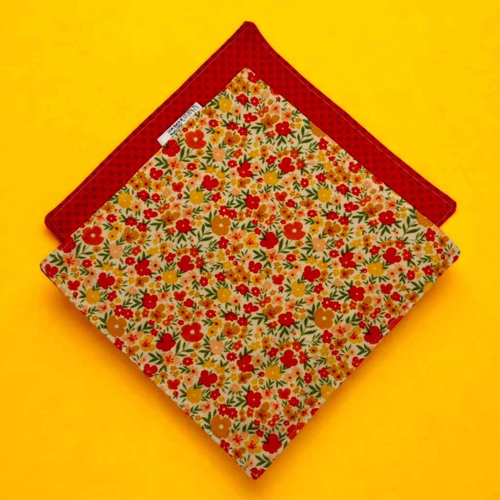 Reusable Napkins - Floral Yellow Orange