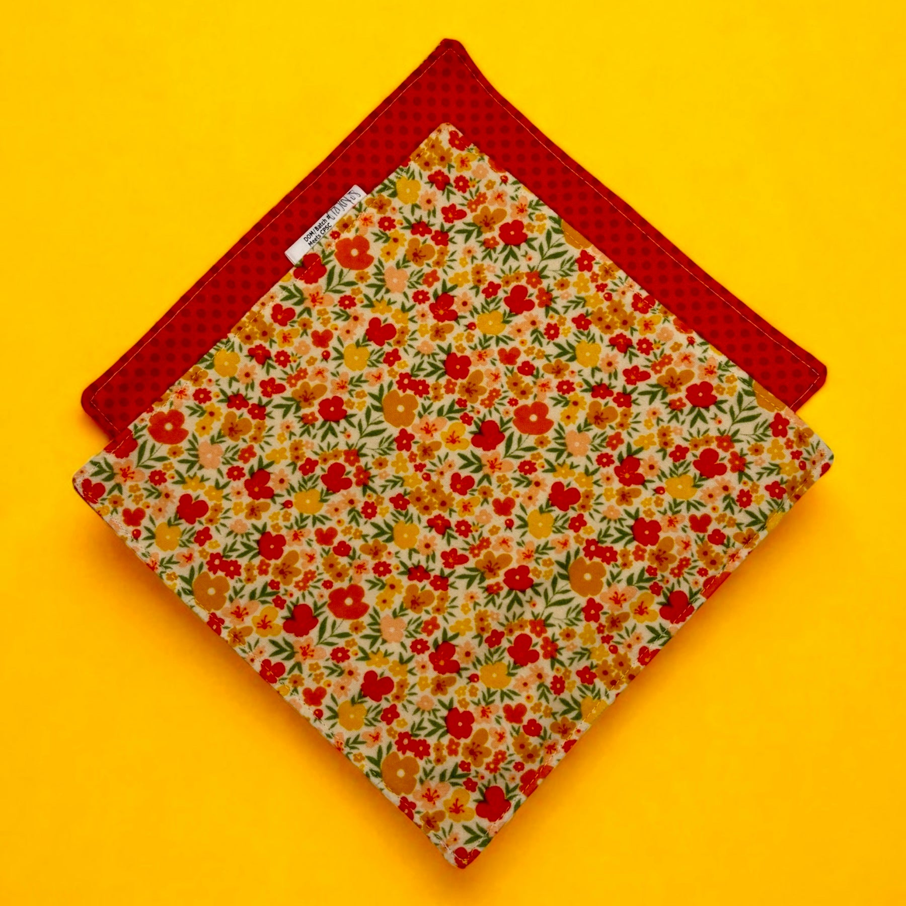 Reusable Napkins - Floral Yellow Orange