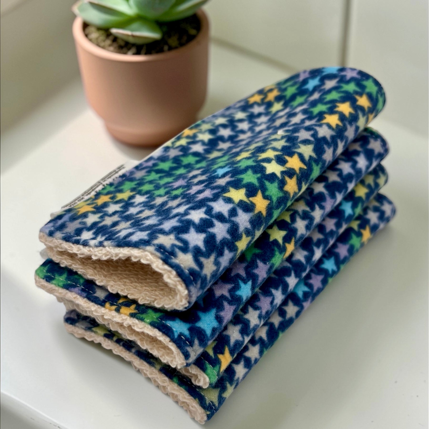 Wash Cloths - Minis - Stars on Blue