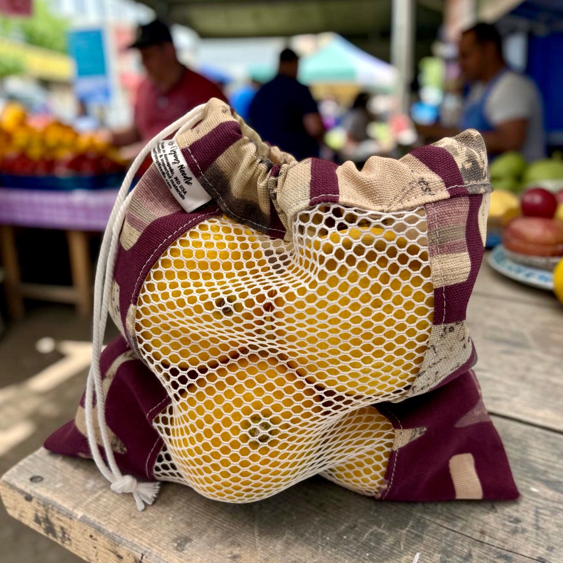 Small Produce Bag Wine Canvas