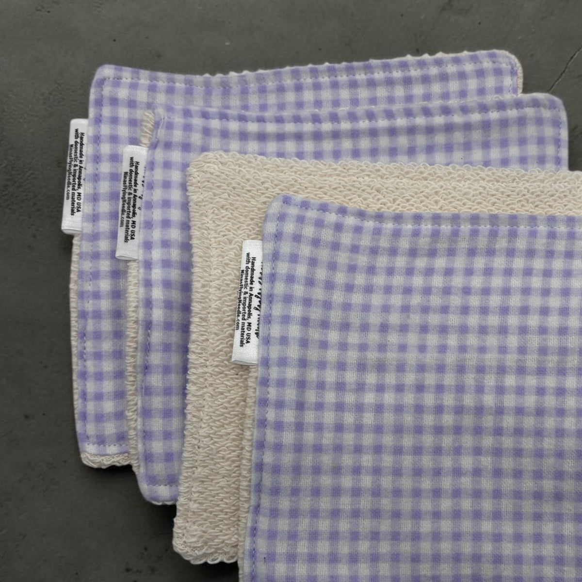 Wash Cloths - Minis - Gingham - Lilac