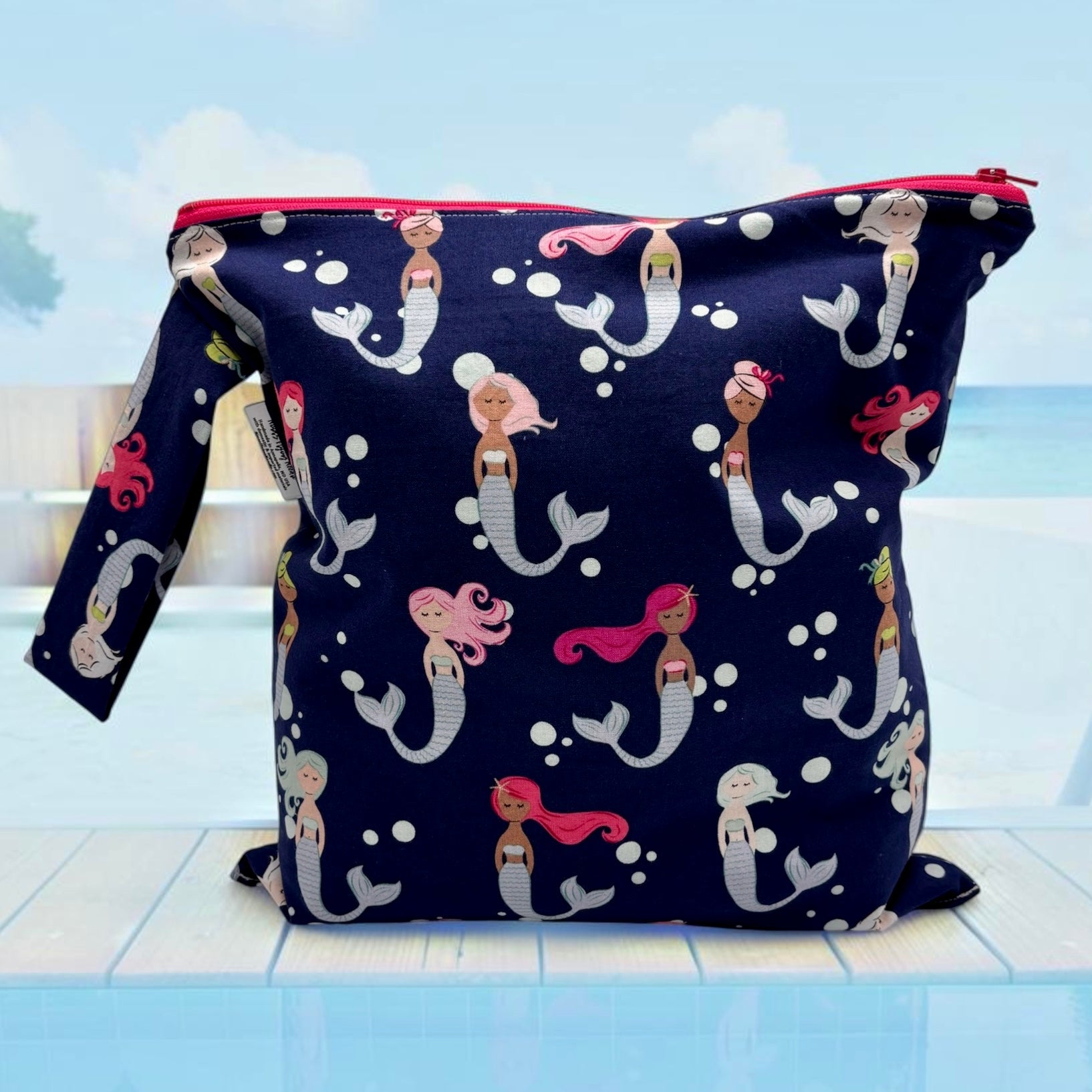 Large Wet Bag with Handle Mermaids
