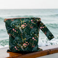 Large Wet Bag with Handle Peacocks with Metal Zipper