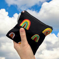 Toddler Sized Reusable Zippered Bag Rainbows on Black