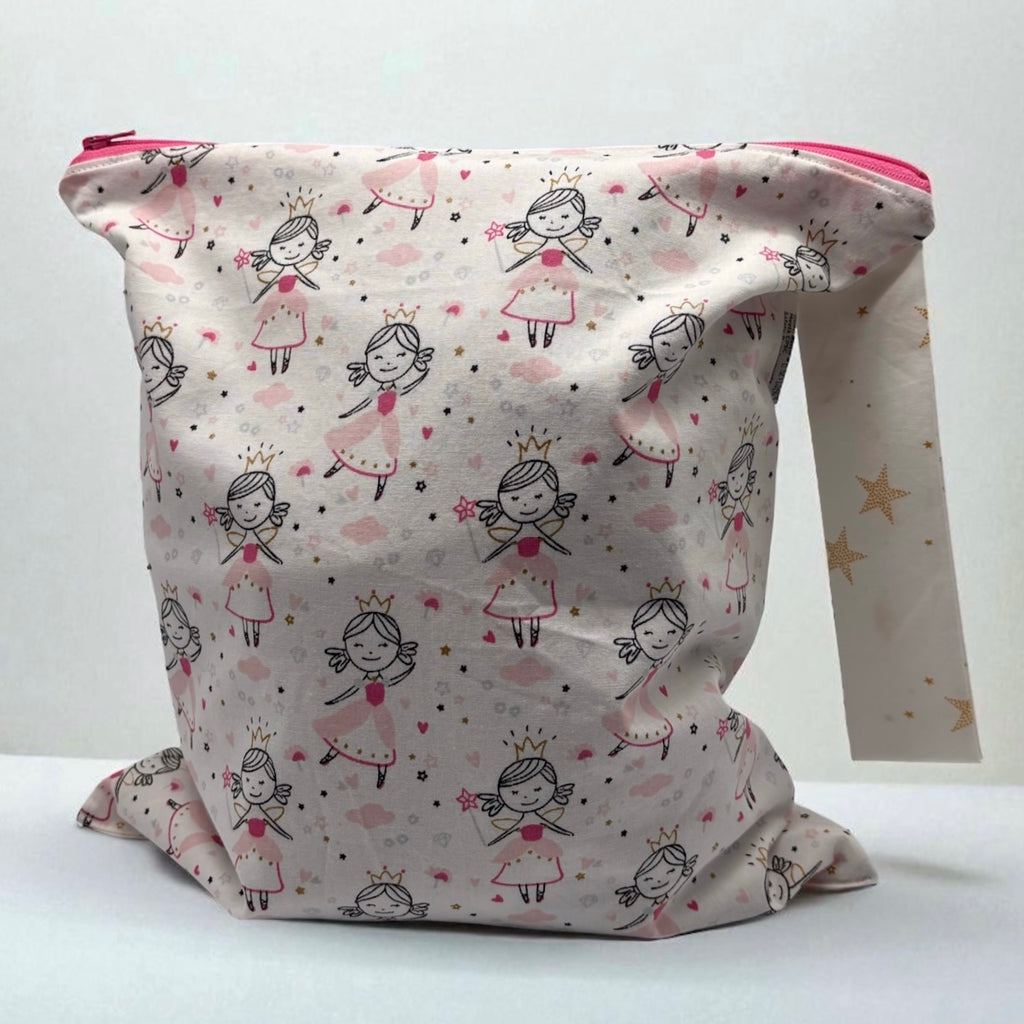 Large Wet Bag with Handle Princess and Stars