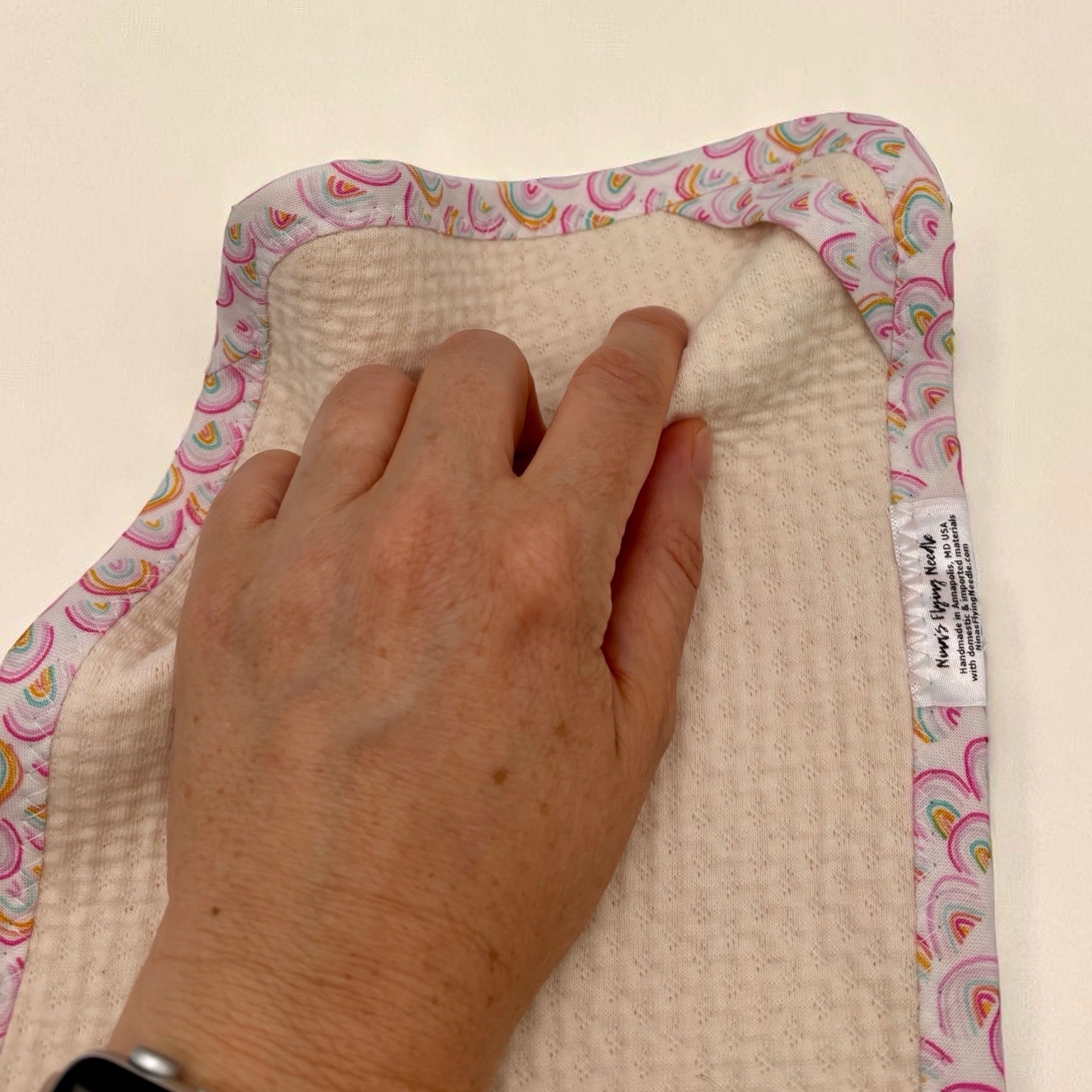 Set of 2 Reusable STANDARD Paper Towels - Rainbow Pink