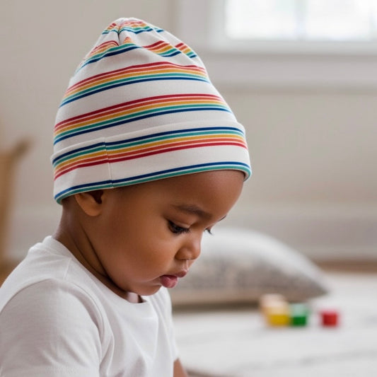 Beanie Hat in Little Kid: Rainbow Stripes
