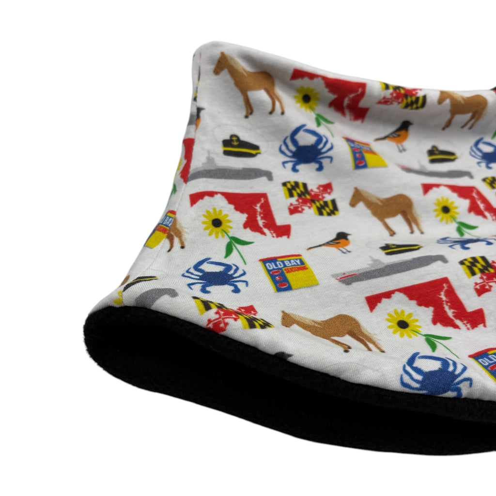 Adult Handmade Neck Warmer Maryland Icons