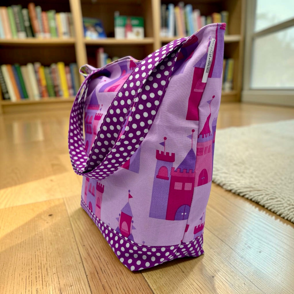 Children's Library Sized Reversible Tote Castles and Ferries
