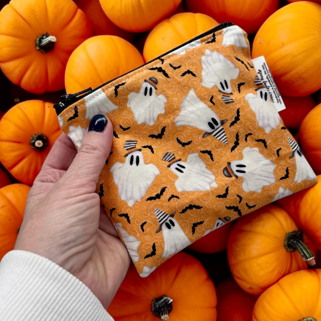 Toddler Sized Reusable Zippered Bag Ghosts
