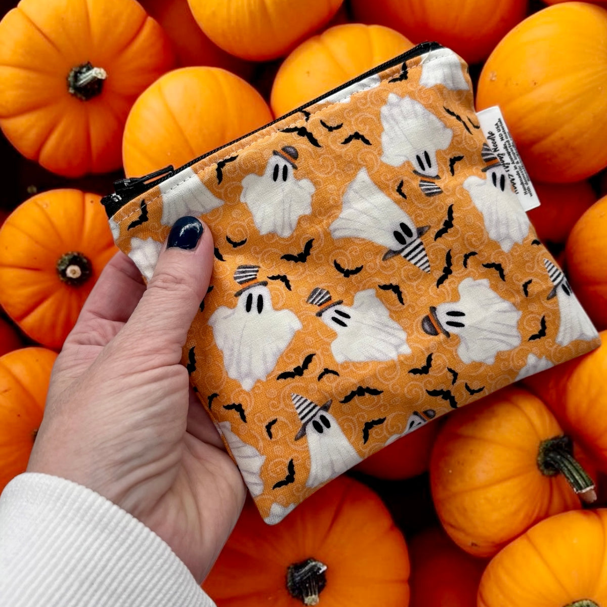Toddler Sized Reusable Zippered Bag Ghosts