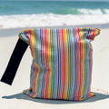 Large Wet Bag with Handle Stripes Rainbow