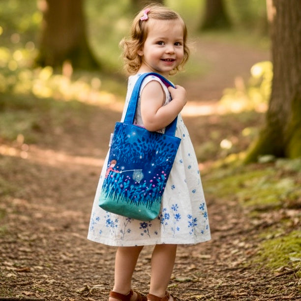 Toddler Sized Reversible Tote Fireflies