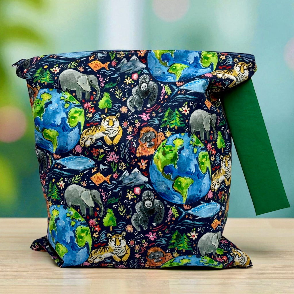 Large Wet Bag with Handle Planet Earth
