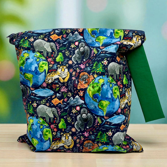 Large Wet Bag with Handle Planet Earth