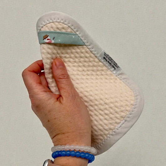 Set of 2 TINY Reusable Paper Towels - Off White with Snowmen