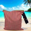 Large Wet Bag with Handle Stripes and Beach Icons