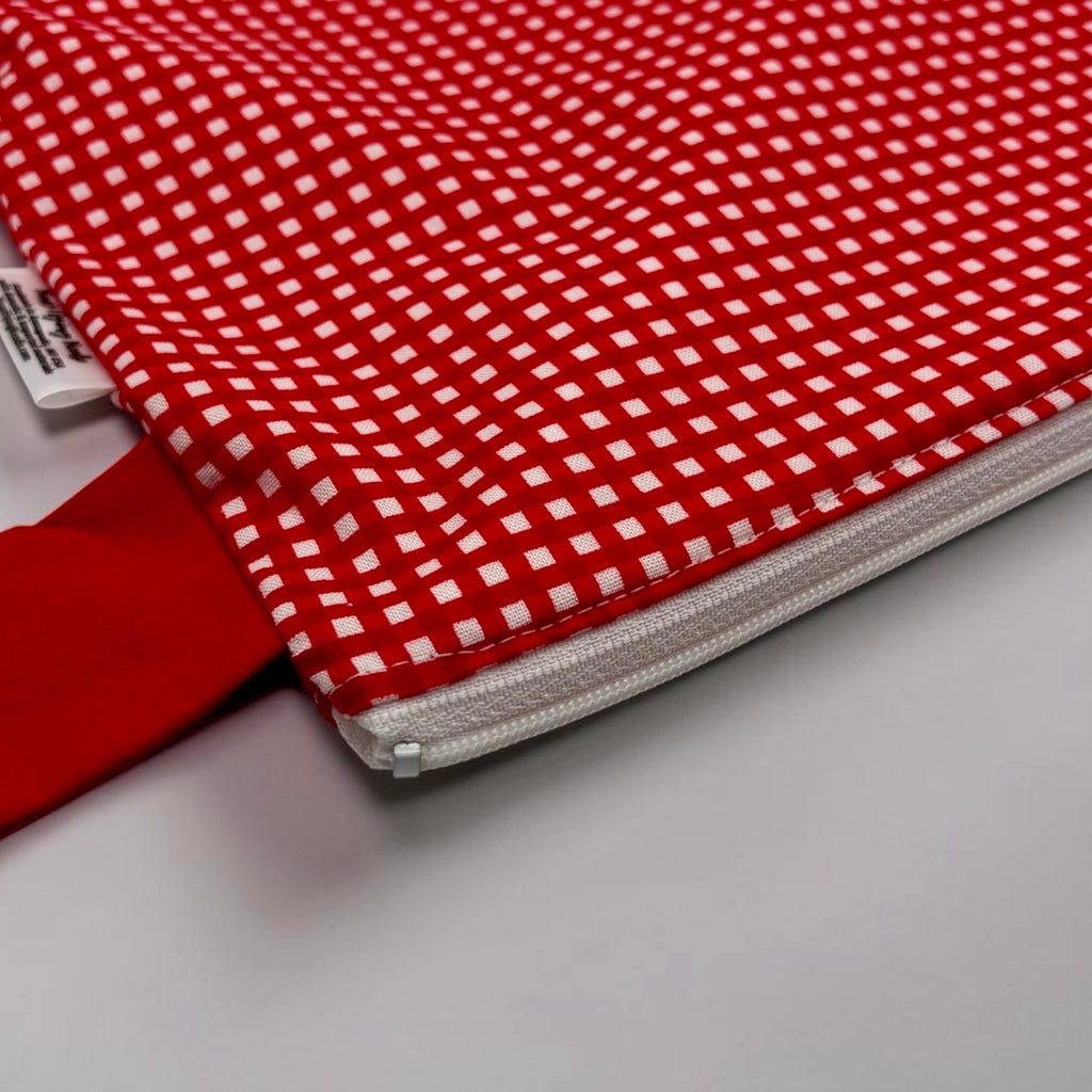Large Wet Bag with Handle Gingham Red