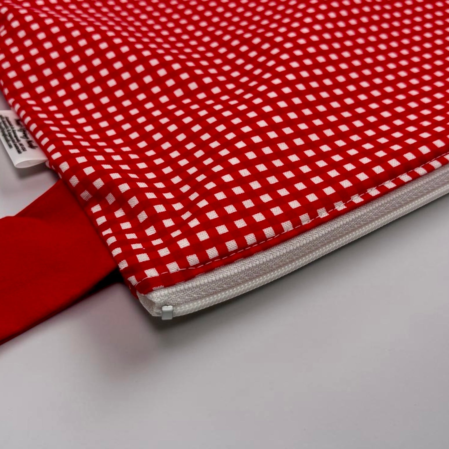 Large Wet Bag with Handle Gingham Red