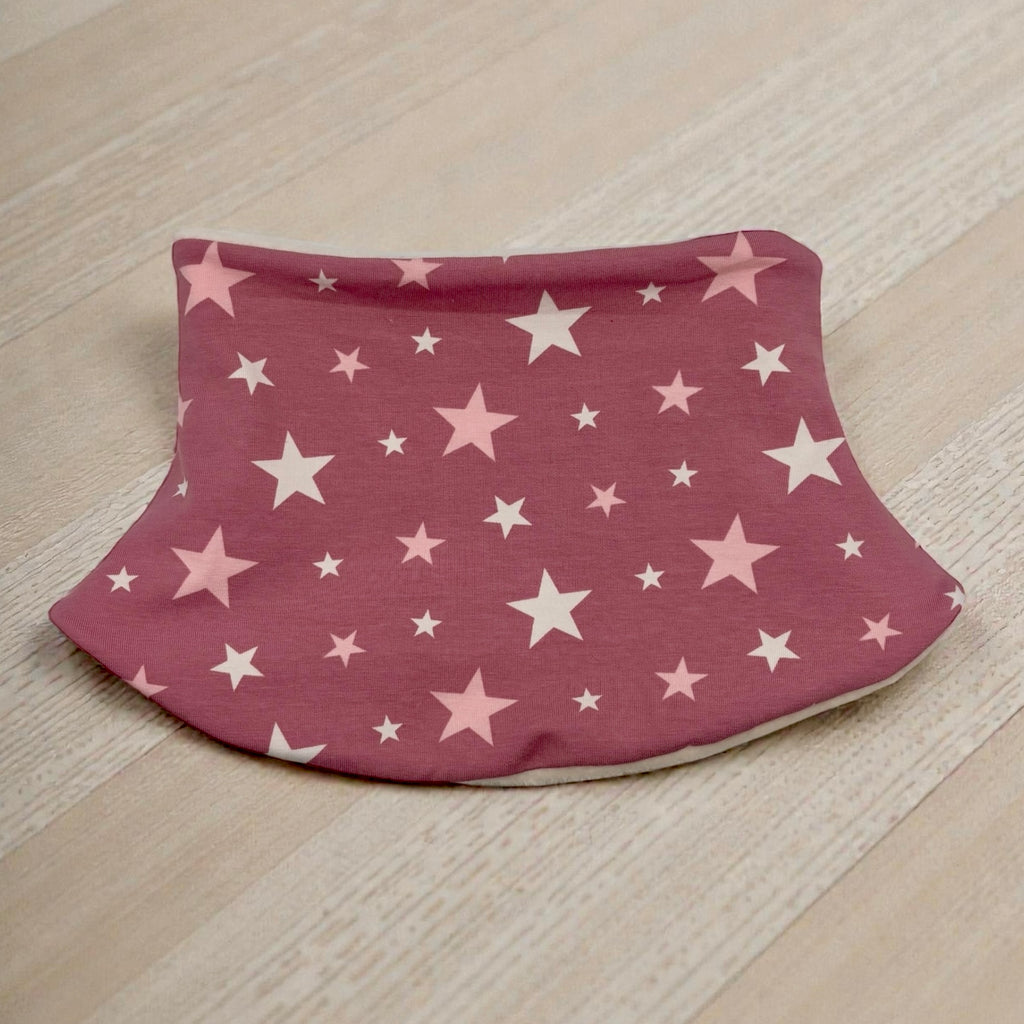 Child's Handmade Neck Warmer Stars on Rose Pink