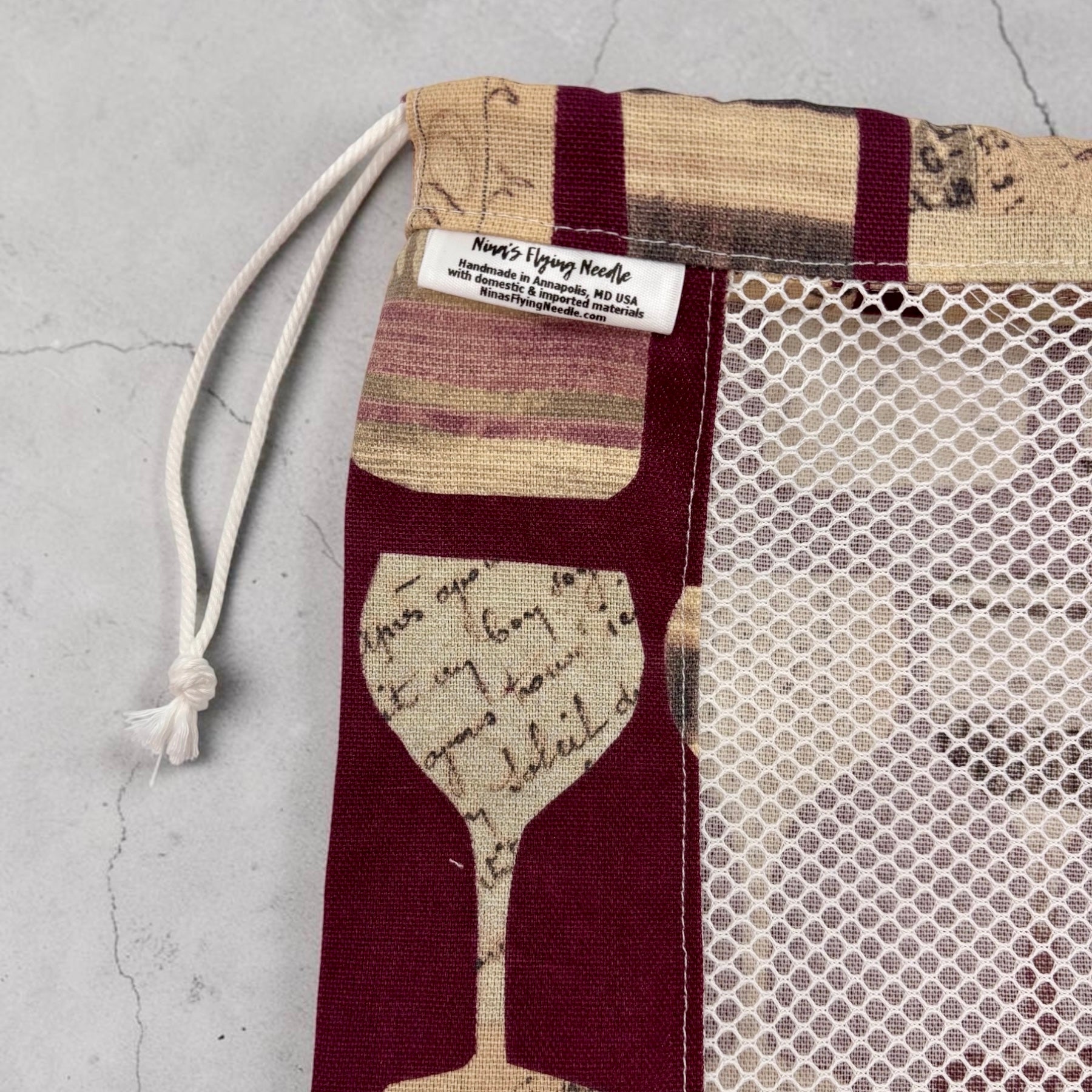 Small Produce Bag Wine Canvas