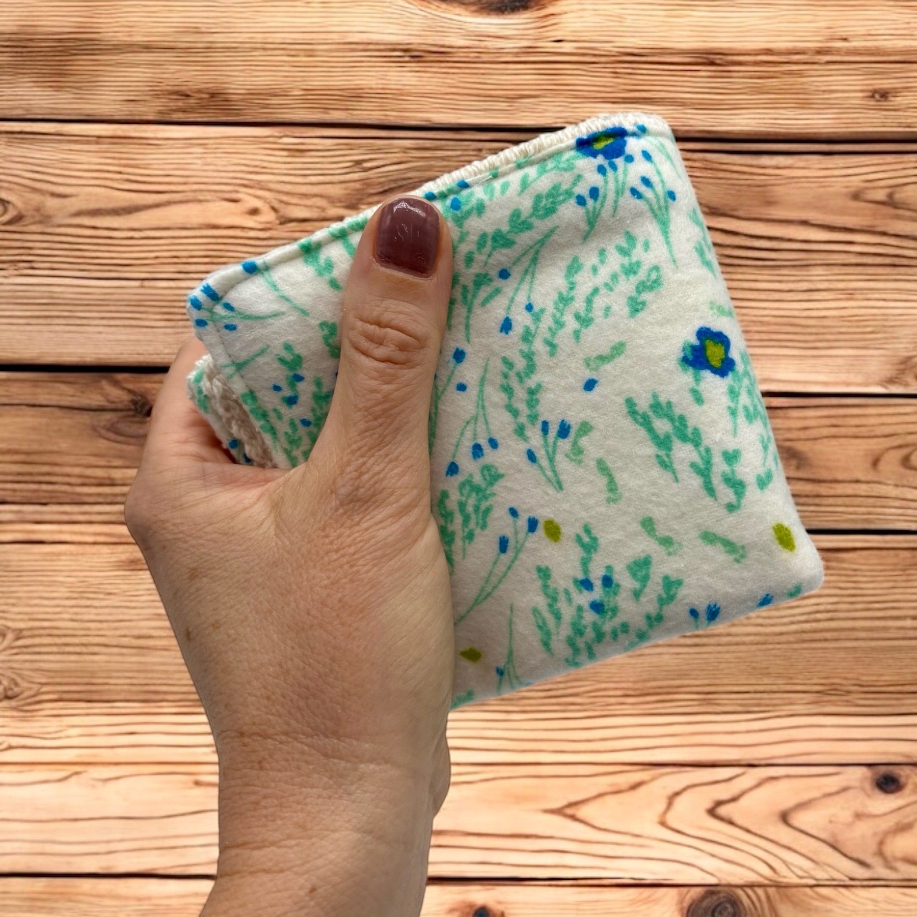 Wash Cloth - Regular - Floral - Blues