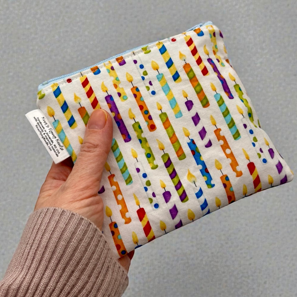 Toddler Sized Reusable Zippered Bag Birthday Candles