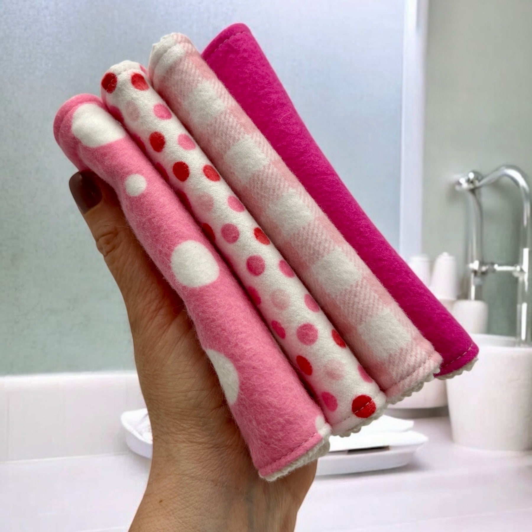 Wash Cloths - Minis - Pinks - Patterns