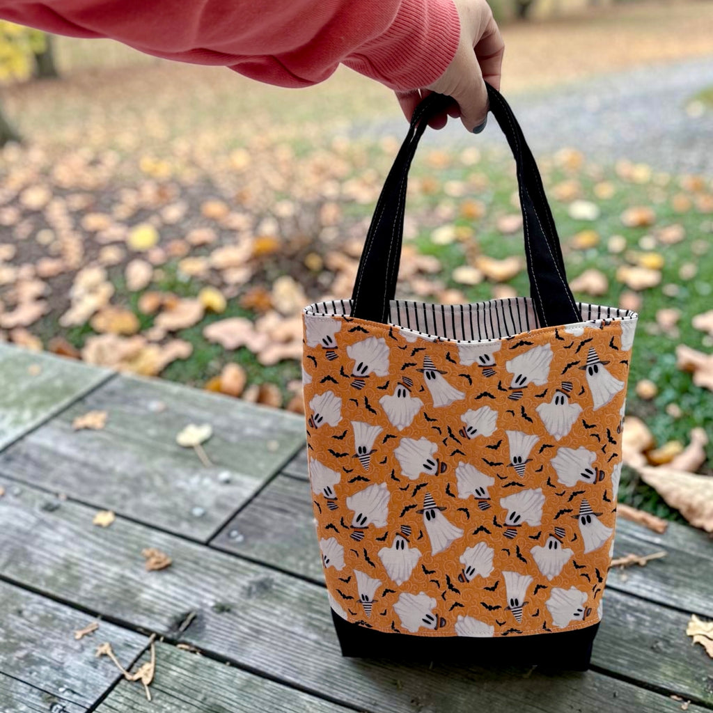 Toddler Sized Reversible Tote Ghosts